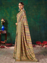 Olive Green Velvet Tussar Silk  Saree